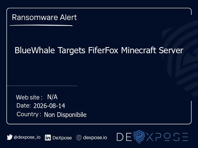 BlueWhale Targets FiferFox Minecraft Server
