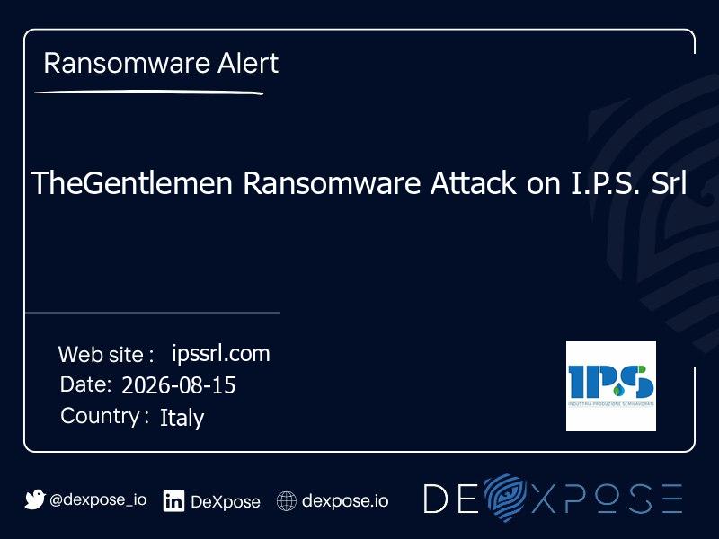 TheGentlemen Ransomware Attack on I.P.S. Srl
