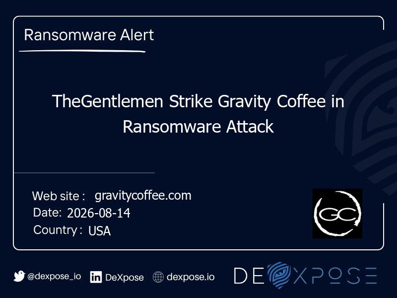 TheGentlemen Strike Gravity Coffee in Ransomware Attack