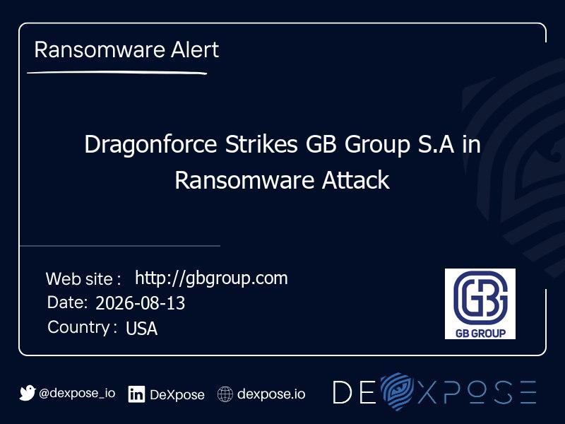 Dragonforce Strikes GB Group S.A in Ransomware Attack