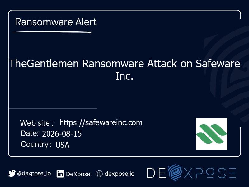 TheGentlemen Ransomware Attack on Safeware Inc.