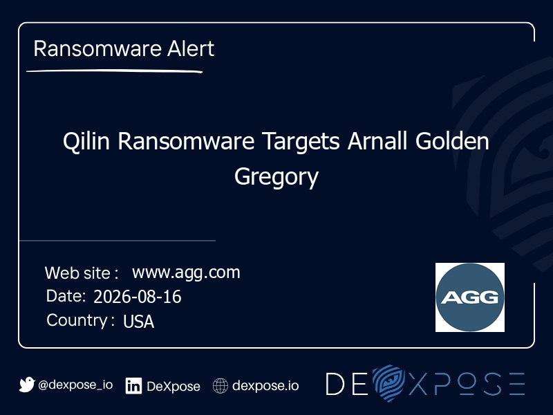 Qilin Ransomware Targets Arnall Golden Gregory