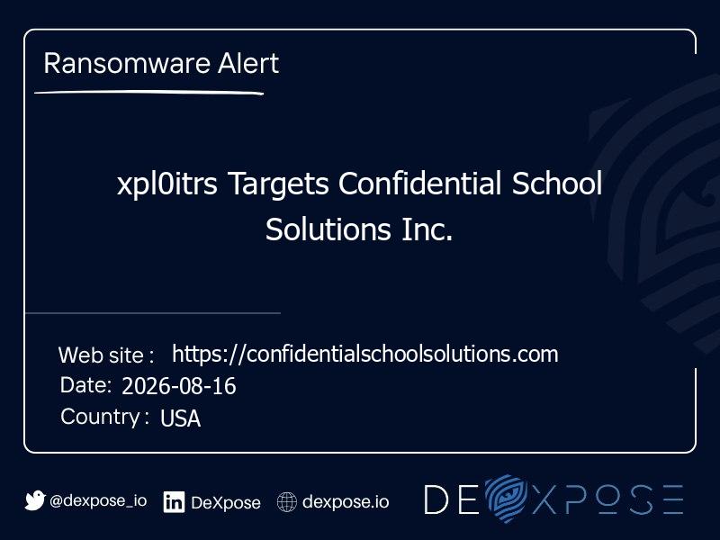 xpl0itrs Targets Confidential School Solutions Inc.
