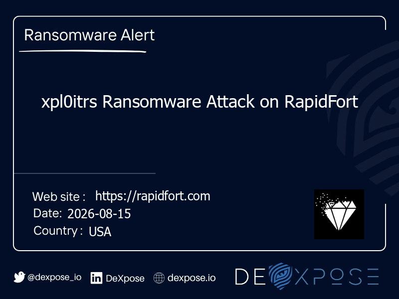 xpl0itrs Ransomware Attack on RapidFort