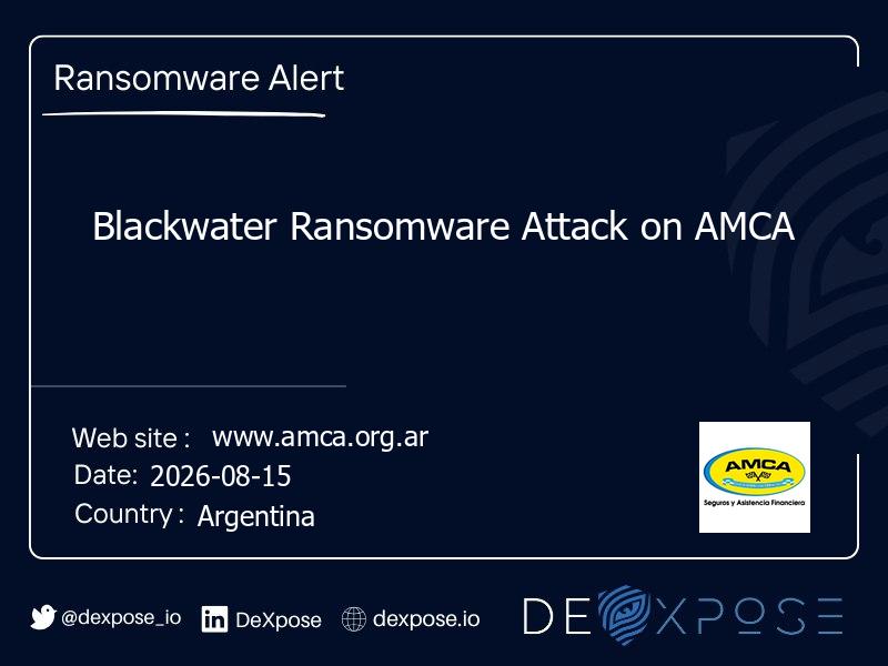 Blackwater Ransomware Attack on AMCA