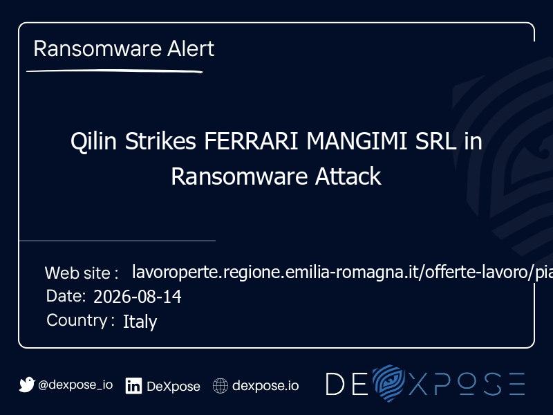 Qilin Strikes FERRARI MANGIMI SRL in Ransomware Attack