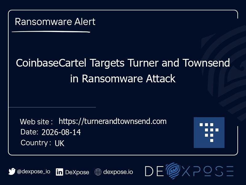 CoinbaseCartel Targets Turner and Townsend in Ransomware Attack