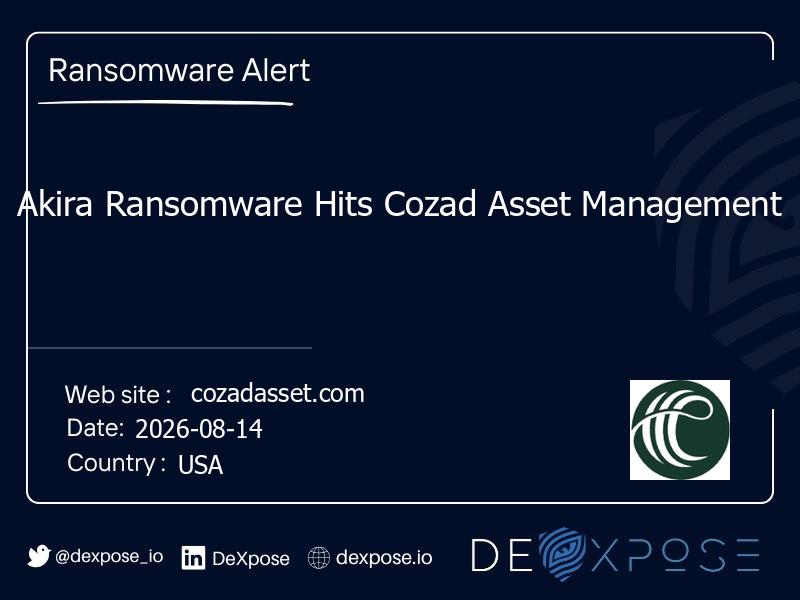 Akira Ransomware Hits Cozad Asset Management