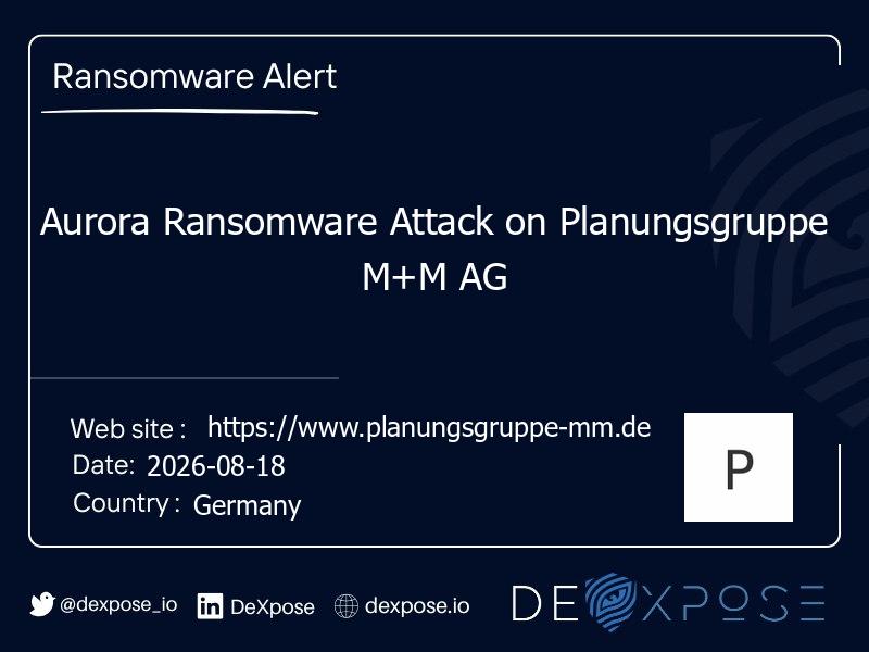Aurora Ransomware Attack on Planungsgruppe M+M AG