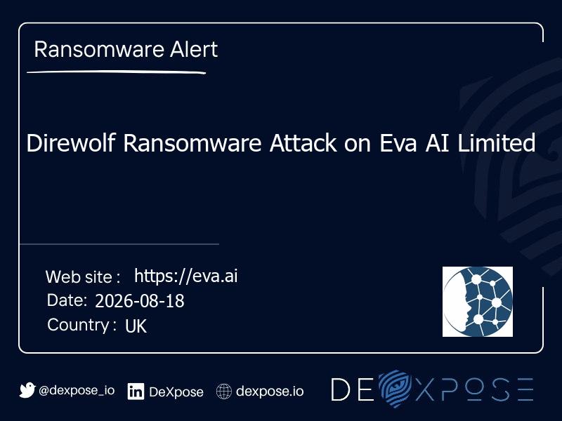 Direwolf Ransomware Attack on Eva AI Limited