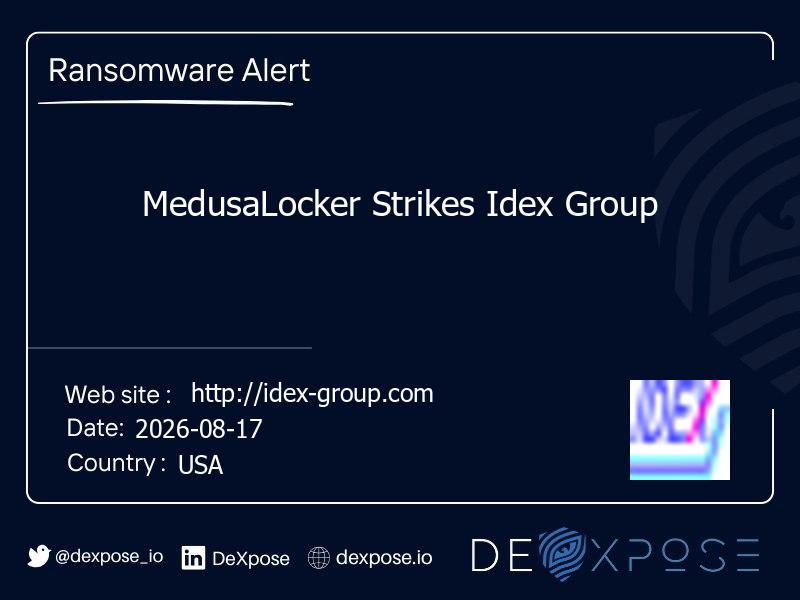 MedusaLocker Strikes Idex Group