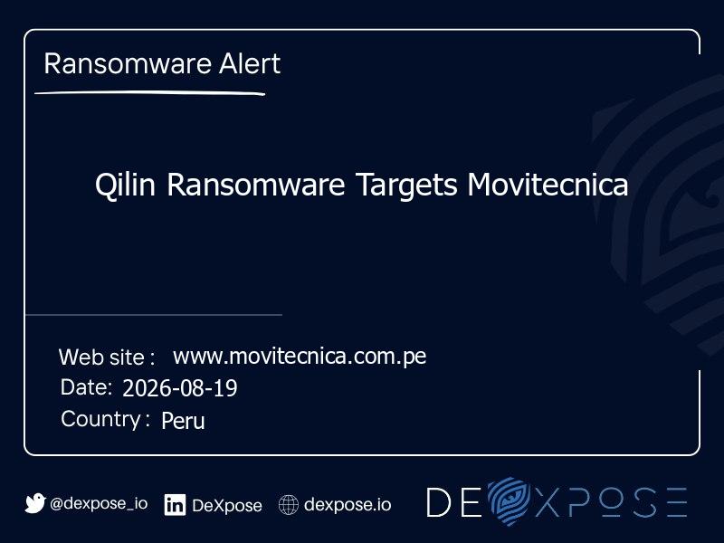 Qilin Ransomware Targets Movitecnica