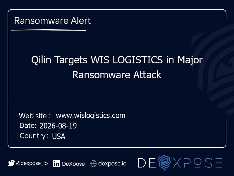 Qilin Targets WIS LOGISTICS in Major Ransomware Attack