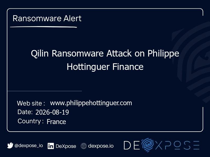 Qilin Ransomware Attack on Philippe Hottinguer Finance