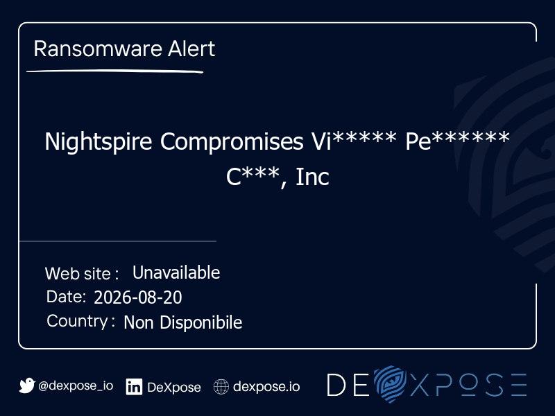 Nightspire Compromises Vi***** Pe****** C***, Inc