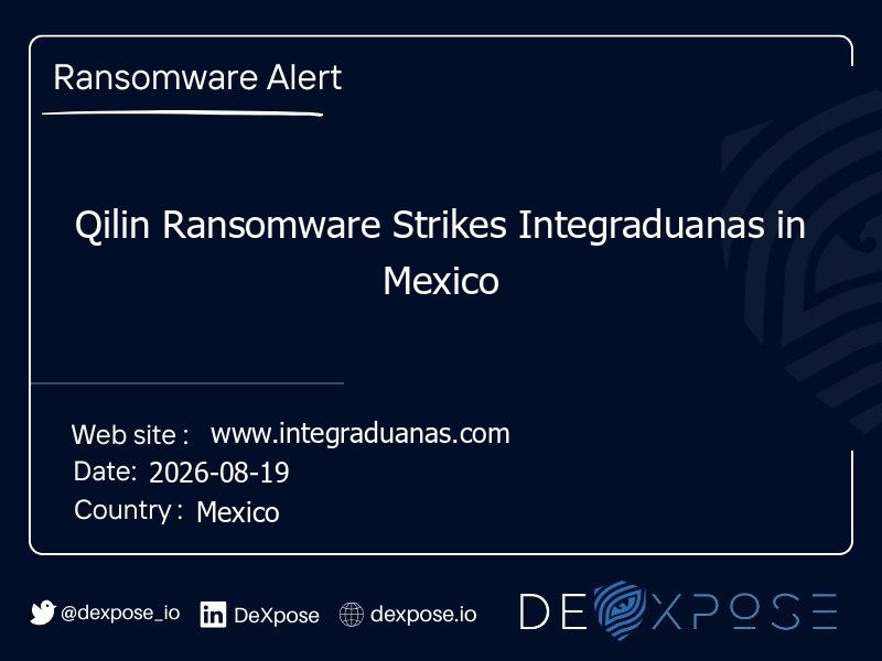 Qilin Ransomware Strikes Integraduanas in Mexico