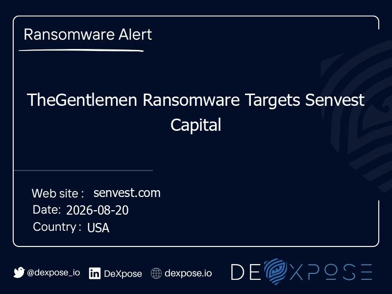 TheGentlemen Ransomware Targets Senvest Capital