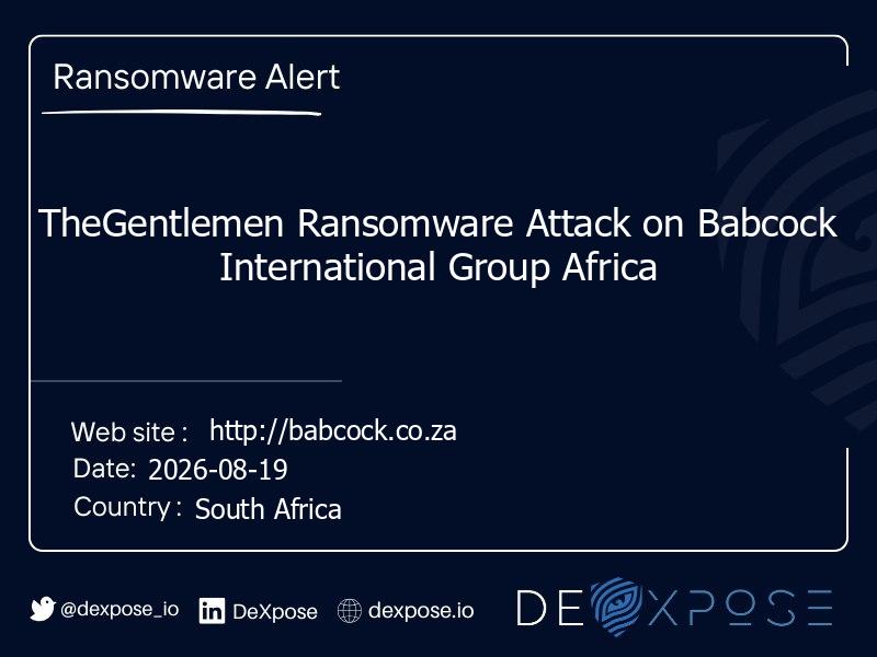 TheGentlemen Ransomware Attack on Babcock International Group Africa