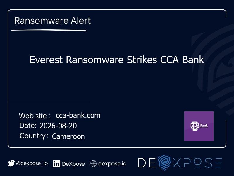 Everest Ransomware Strikes CCA Bank
