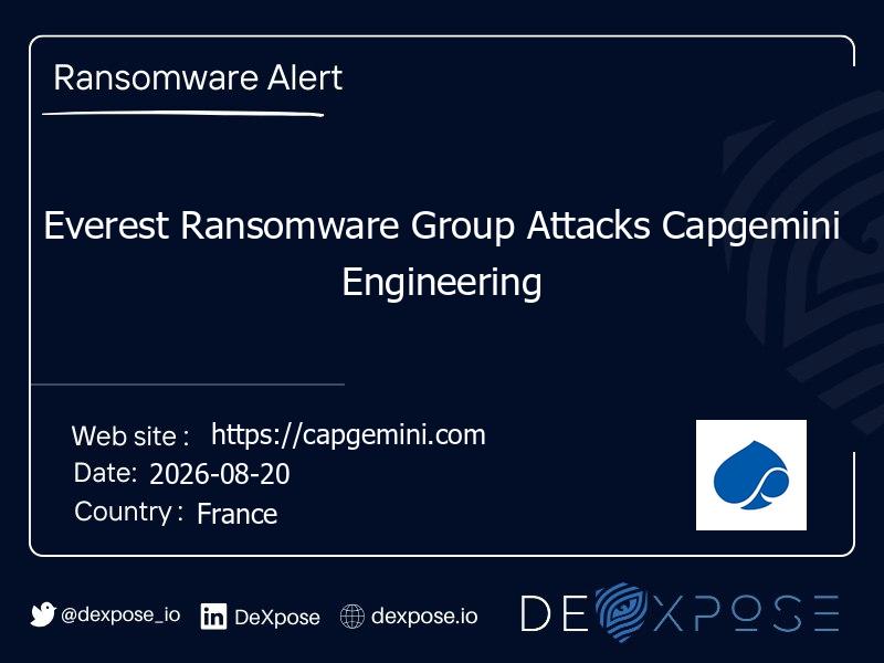 Everest Ransomware Group Attacks Capgemini Engineering