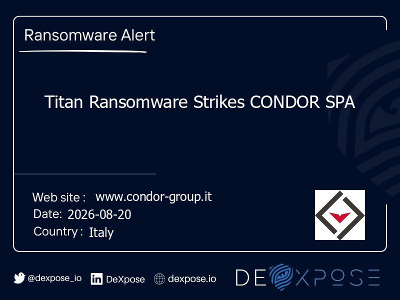 Titan Ransomware Strikes CONDOR SPA