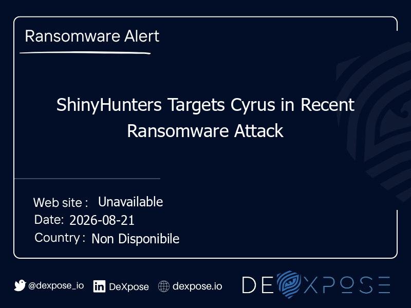 ShinyHunters Targets Cyrus in Recent Ransomware Attack