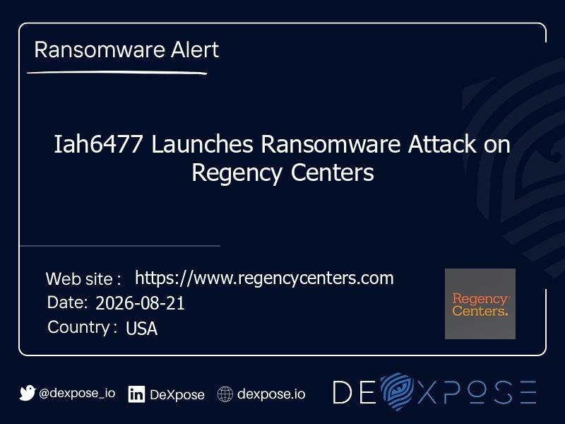 Iah6477 Launches Ransomware Attack on Regency Centers