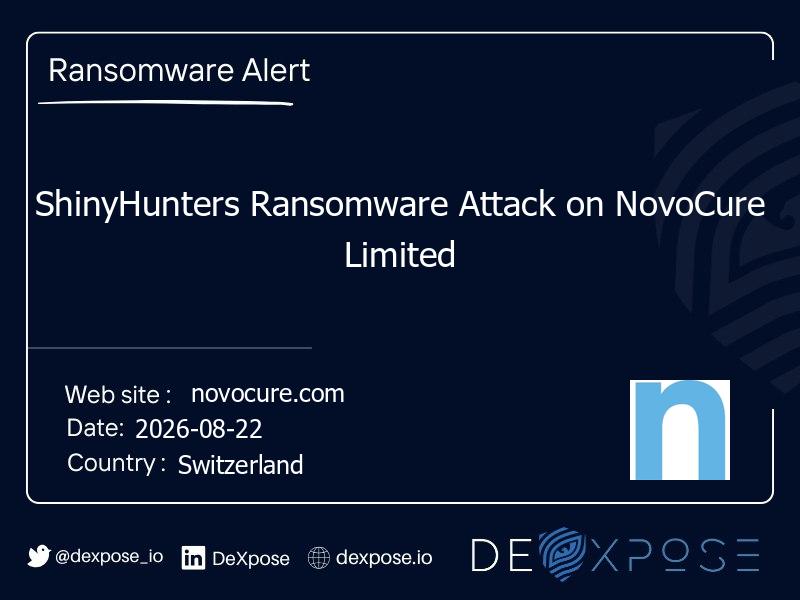 ShinyHunters Ransomware Attack on NovoCure Limited