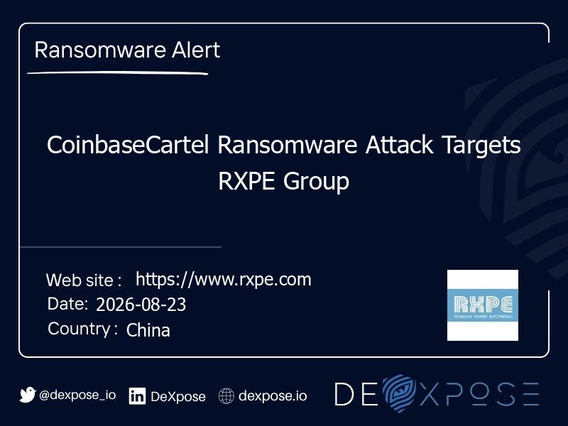 CoinbaseCartel Ransomware Attack Targets RXPE Group