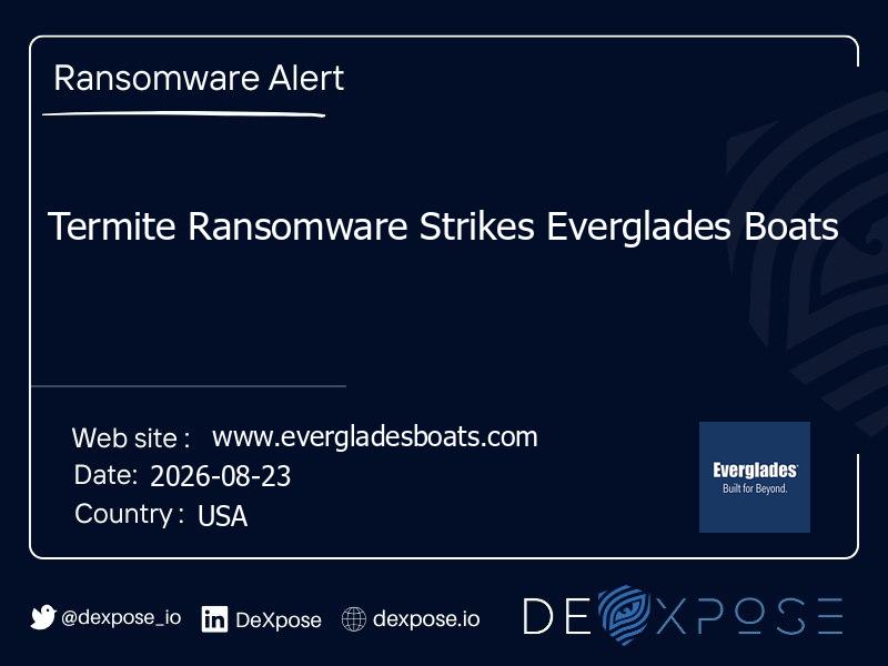 Termite Ransomware Strikes Everglades Boats