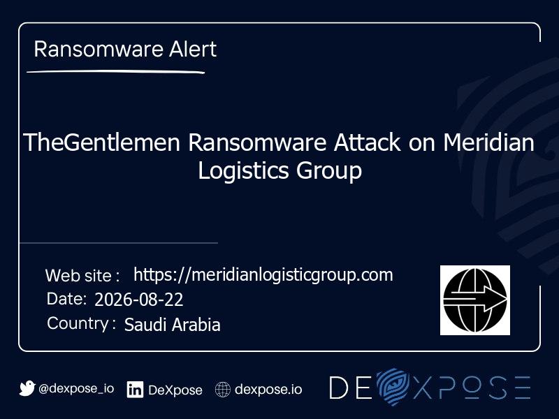 TheGentlemen Ransomware Attack on Meridian Logistics Group