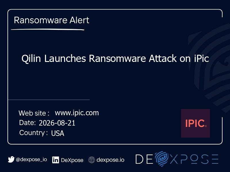 Qilin Launches Ransomware Attack on iPic