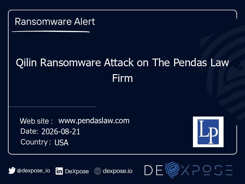 Qilin Ransomware Attack on The Pendas Law Firm