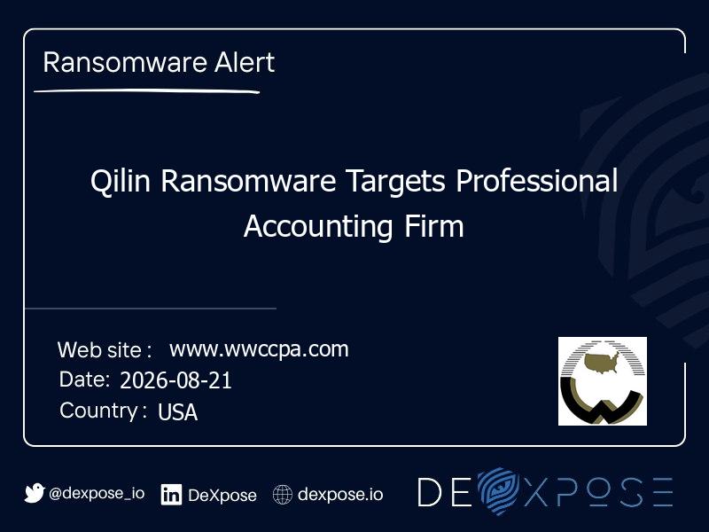 Qilin Ransomware Targets Professional Accounting Firm
