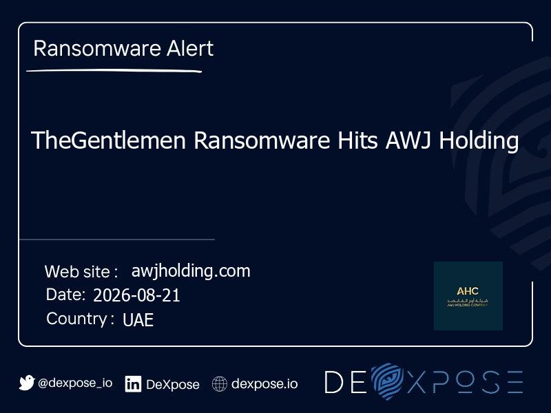 TheGentlemen Ransomware Hits AWJ Holding