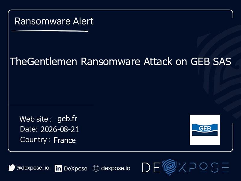TheGentlemen Ransomware Attack on GEB SAS