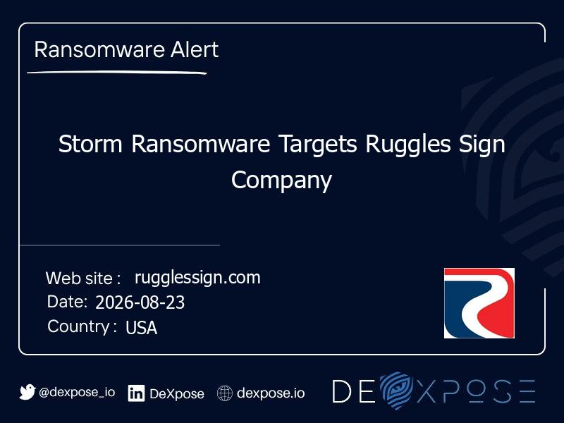 Storm Ransomware Targets Ruggles Sign Company