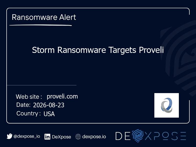 Storm Ransomware Targets Proveli