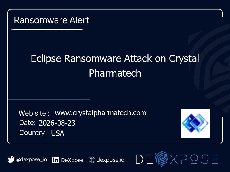 Eclipse Ransomware Attack on Crystal Pharmatech