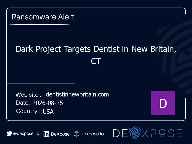 Dark Project Targets Dentist in New Britain, CT
