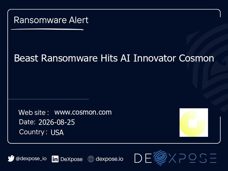 Beast Ransomware Hits AI Innovator Cosmon