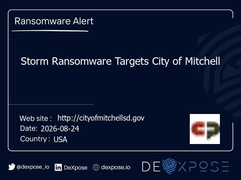 Storm Ransomware Targets City of Mitchell