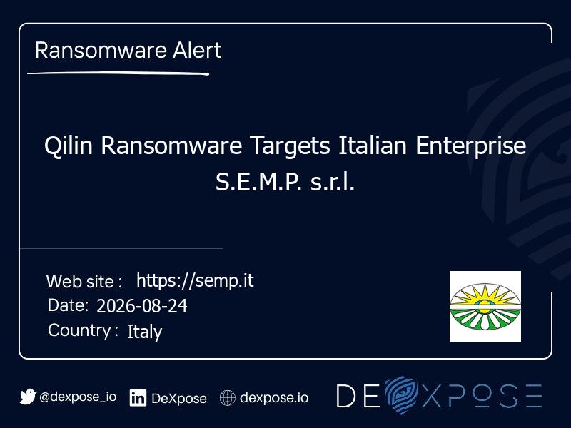 Qilin Ransomware Targets Italian Enterprise S.E.M.P. s.r.l.