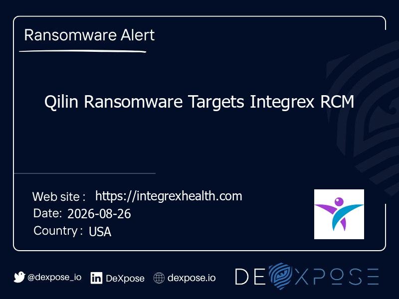 Qilin Ransomware Targets Integrex RCM