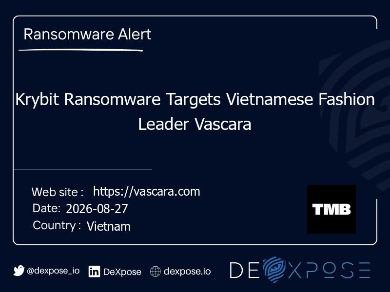Krybit Ransomware Targets Vietnamese Fashion Leader Vascara