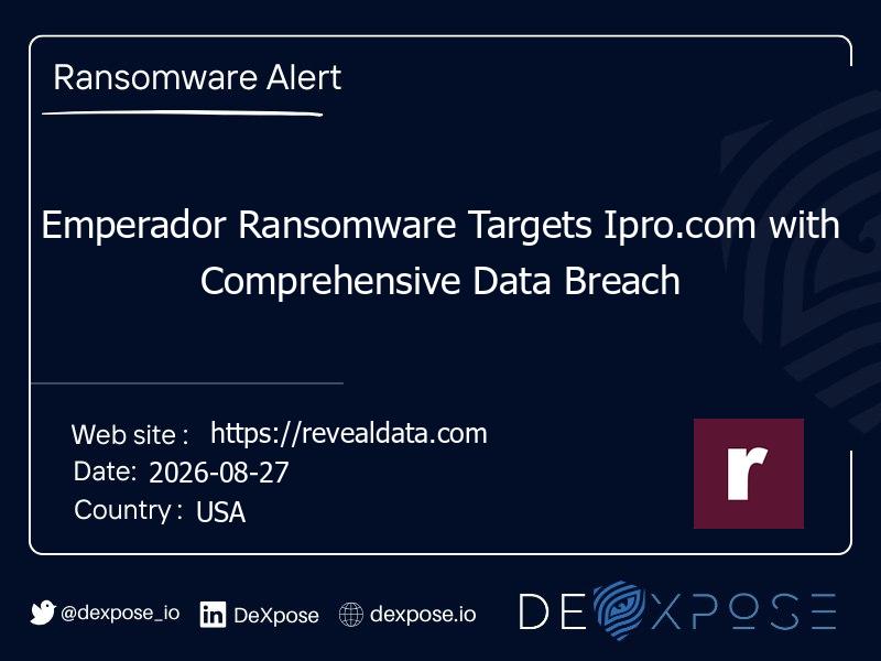 Emperador Ransomware Targets Ipro.com with Comprehensive Data Breach