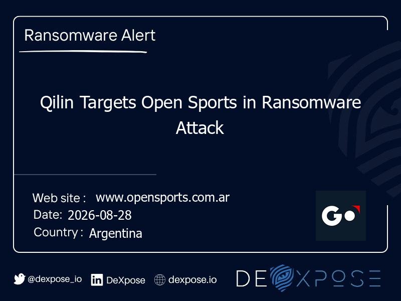 Qilin Targets Open Sports in Ransomware Attack