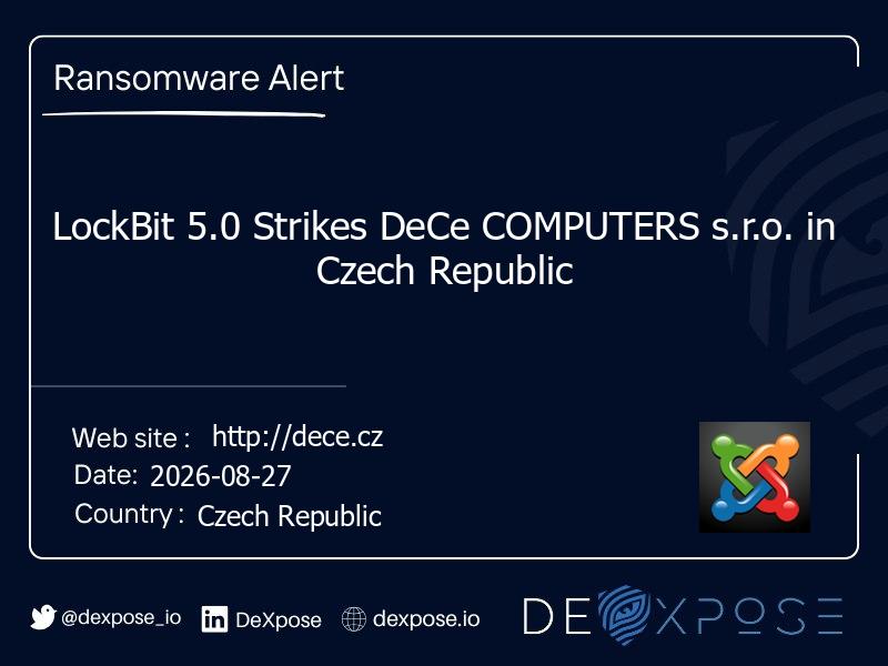 LockBit 5.0 Strikes DeCe COMPUTERS s.r.o. in Czech Republic