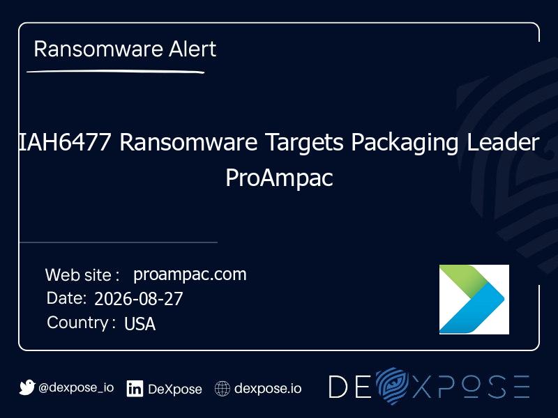 IAH6477 Ransomware Targets Packaging Leader ProAmpac