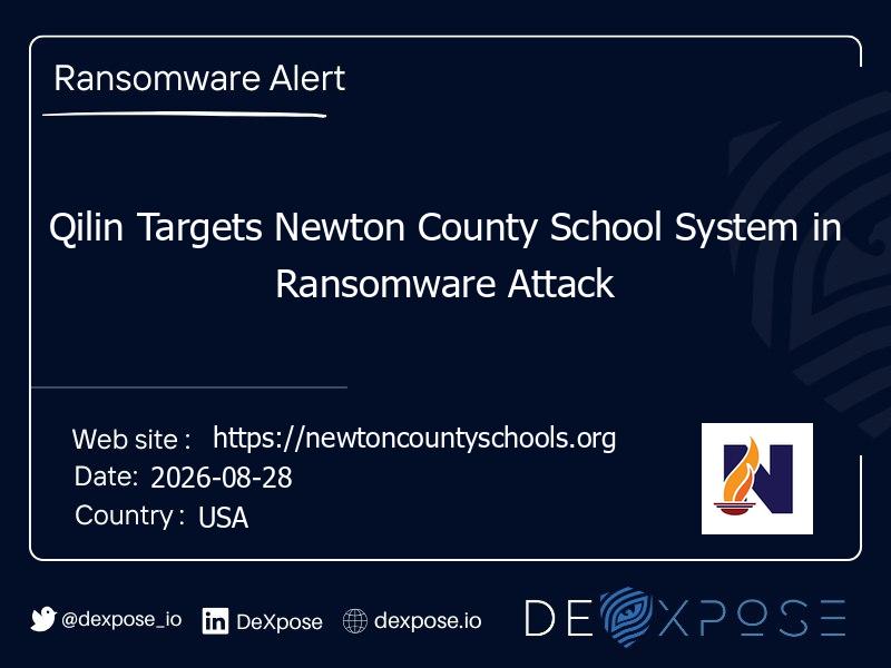 Qilin Targets Newton County School System in Ransomware Attack